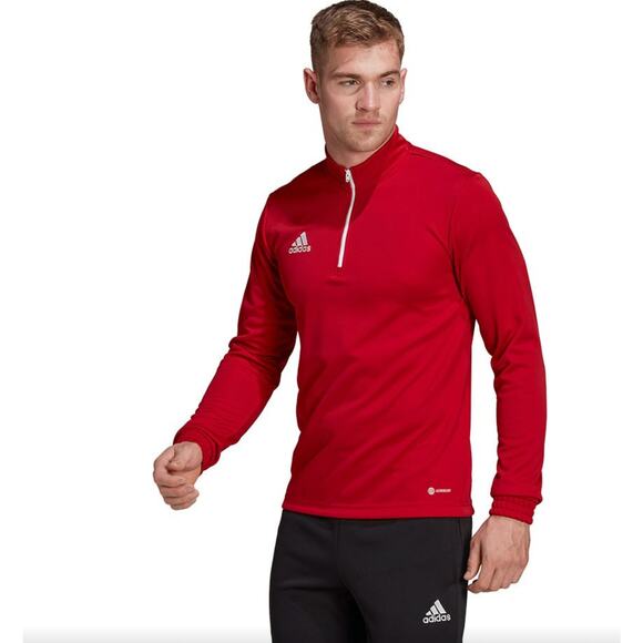 Adidas Entrada 22 Training Top Mens Small Red White 1/4 Zip Athletic Aeroready - Picture 1 of 10